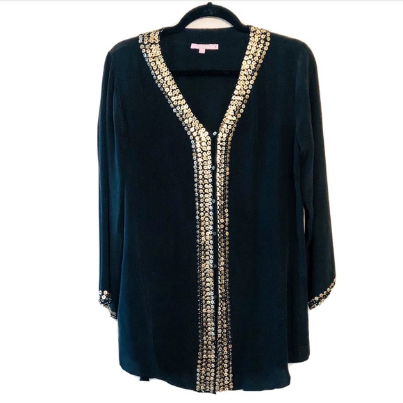 Calypso St. Barth Other - CALYPSO ST BARTH Black Embellished Beach Coverup